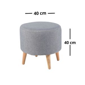 Puff Redondo 4 patas (39x40x40) Gris Memphis