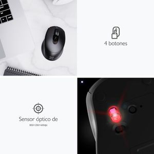 Mouse Inalámbrico Ergonómico Klip Xtreme KMW-420BK Ergy