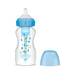 Tetero Boca Ancha9 Oz Nivel-1 Azul Nevado y Pinos -Dr Brown's