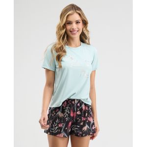 Pijama de Short Manga Corta Estampada 18584