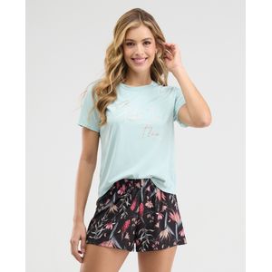 Pijama de Short Manga Corta Estampada 18584