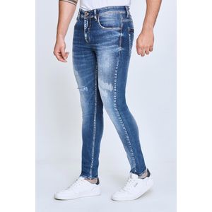 Jean Skinny Color Azul medio oscuro Para Hombre