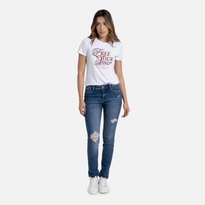 Camiseta Premium Manga Corta Color Blanco Para Mujer