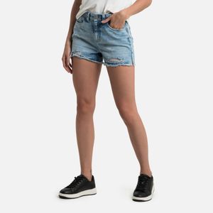 Short 5 Bolsillos Color Azul Claro Para Mujer