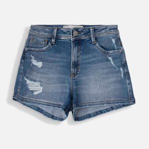 Short 5 Bolsillos Color Azul Medio Para Mujer