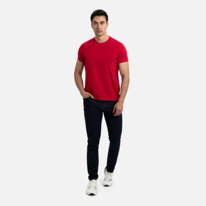 Camiseta Slim Manga Corta Color Rojo Para Hombre