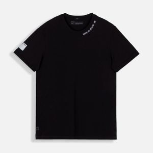 Camiseta Manga Corta Color Negro Para Hombre