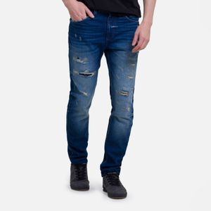 Jean Slim Color Azul Oscuro Para Hombre
