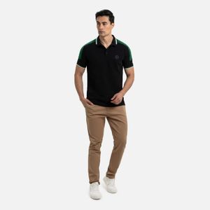 Polo Manga Corta Color Negro Para Hombre
