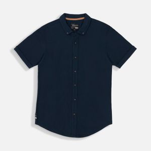 Camisa Manga Corta Color Azul Oscuro Para Hombre