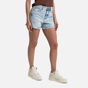 Short 5 Bolsillos Color Azul Claro Para Mujer