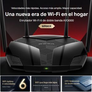 Router Gigabit Wifi 6 De Banda Dual Ax3000, Mercusys MR80X