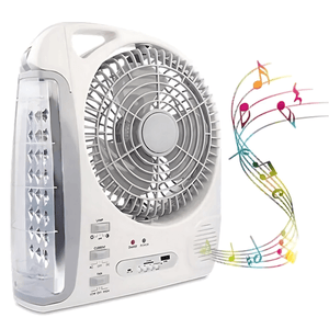 Ventilador 6 En 1 Con Panel Solar Radio Y Linterna Recargable N283