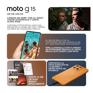 Celular MOTOROLA G15 256GB 4GB Gris