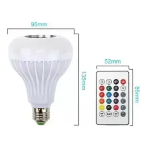 Bombillo Parlante 12w Bluetooth Luces Led Rgb + Control Color Blanco 110V
