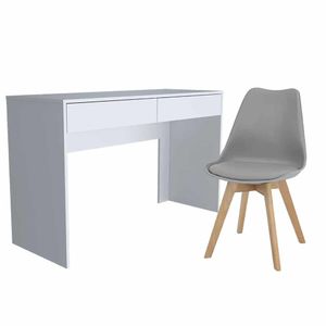 Escritorio Nova Blanco y Silla Milano Gris