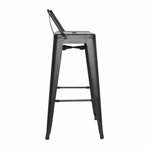 Silla de bar true con espaldar negro set x 6