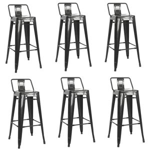 Silla de bar true con espaldar negro set x 6