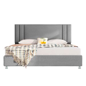 Cama 1.00+ espaldar Lupe gris pla + colchón Flexia quarzz