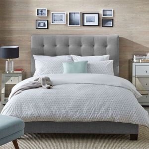 Colchón Con Base Doble + Espaldar Luxury, Gris Plata