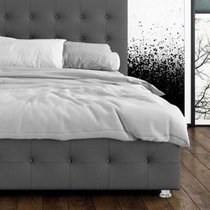 Combo Cama Cabecero Gris plomo Queen Capital