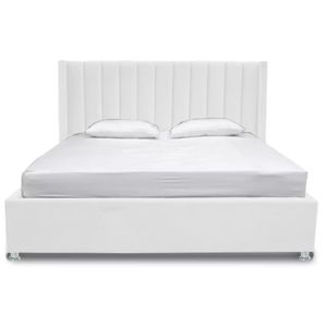 Combo Cama Cabecero Puff Baúl Blanco Doble Julieta