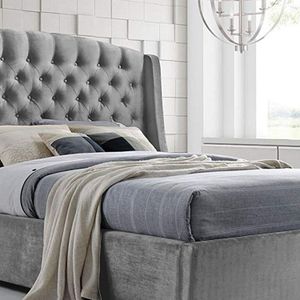 Combo Cama + Cabecero Gris perla Queen Italia