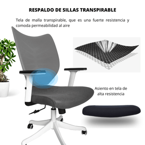 Silla De Oficina Espina De Pescado Gris Ekonomodo
