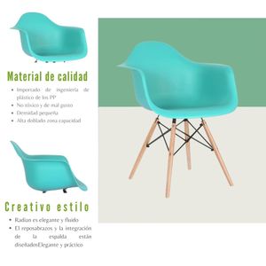 Silla Brazos Eames Adulto Verde Menta Ekonomodo