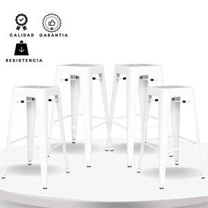 Set X 4 Silla De Bar True Negra Ekonomodo
