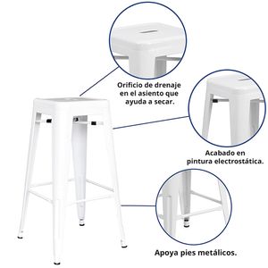 Set X 4 Silla De Bar True Negra Ekonomodo
