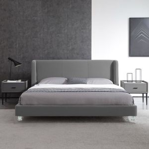 Combo Mousai Cama Queen + Colchon 1 Pillow 26 Cm + Cabecero Gris Gratis Sabanas 300 Hilos