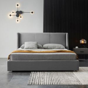 Combo Mousai Cama Queen + Colchon 1 Pillow 26 Cm + Cabecero Gris Gratis Sabanas 300 Hilos