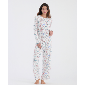Pijama de pantalón Manga larga Estampada 18618