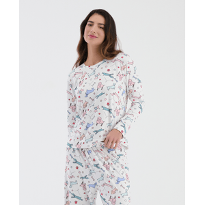 Pijama de pantalón Manga larga Estampada 18618