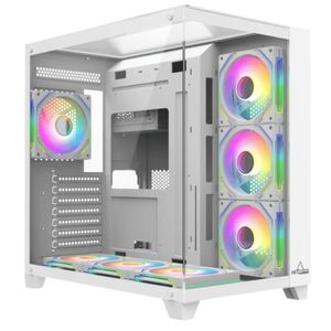 Gabinete Gamer Iceberg Crystal Cube XL Blanco+ 7 Ventiladores ARGB