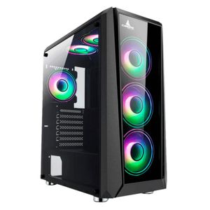 Chasis Caja Iceberg Crystal G11 ARGB + 4 Ventiladores Doble Aro 120mm Infinity + Vidrio Templado