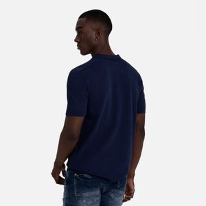 Polo Manga Corta Color Azul Oscuro Para Hombre