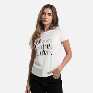 Camiseta Premium Manga Corta Color Ivory Para Mujer