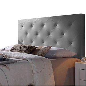 Combo Cama Queen Gris perla Ilusion Espaldar + Base Cama Ekonomodo