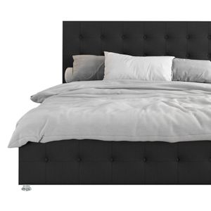 Combo Cama Cabecero Negro King Capital
