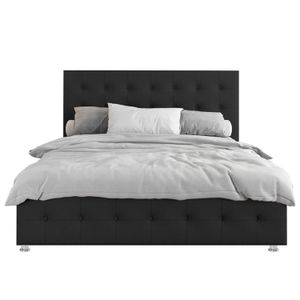 Combo Cama Cabecero Negro King Capital