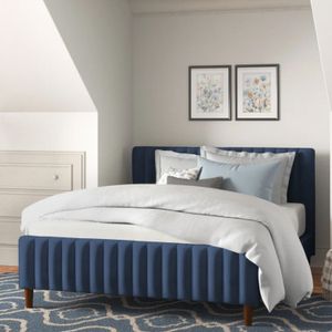 Combo Cama Doble + Colchon 1 Pillow 26 Cm + Cabecero Vitale azul Gratis Sabanas 300 Hilos
