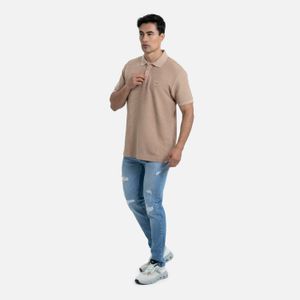 Polo Manga Corta Color Camel Para Hombre