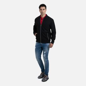 Chaqueta Bomber Color Negro Para Hombre