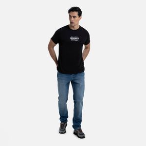 Camiseta Estampado Localizado Color Negro Para Hombre