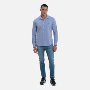 Camisa Manga Larga Color Azul Oscuro Para Hombre