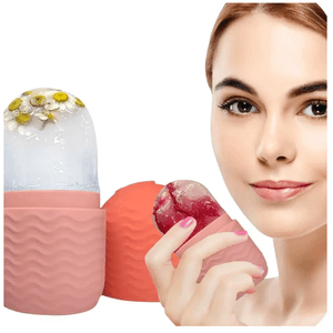Rodillo Facial De Hielo Para El Cuidado De La Piel Rosado