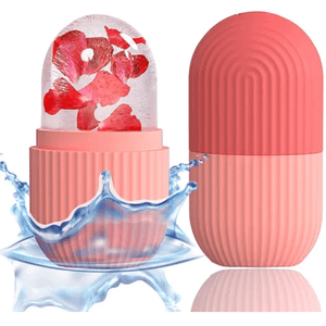 Rodillo Facial De Hielo Para El Cuidado De La Piel Rosado
