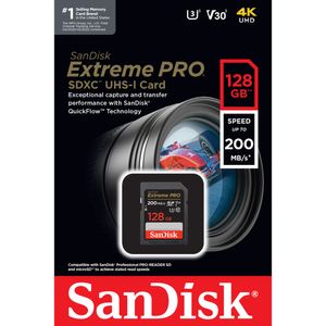 Memoria SD SanDisk Extreme PRO UHS-I SDXC 128GB / 200 Mbps